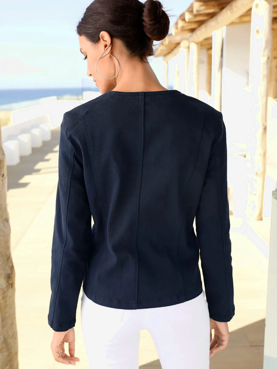 Blazers robustes avec col rond et glissières fantaisie
