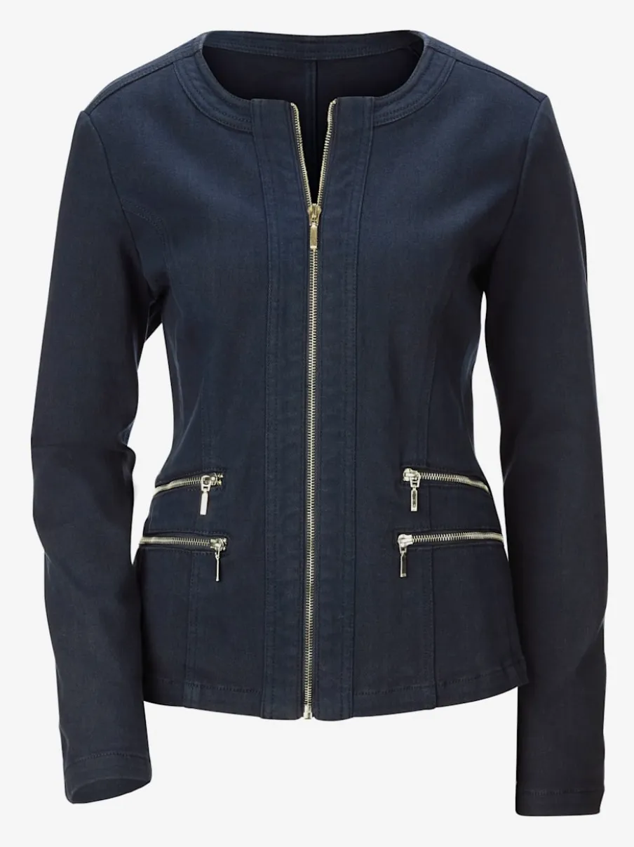 Blazers robustes avec col rond et glissières fantaisie