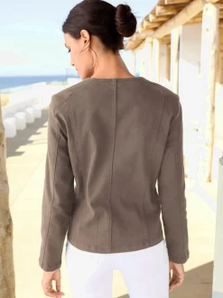 Blazers robustes avec col rond et glissières fantaisie