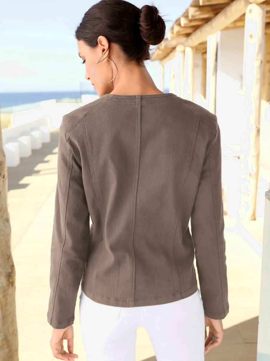 Blazers robustes avec col rond et glissières fantaisie