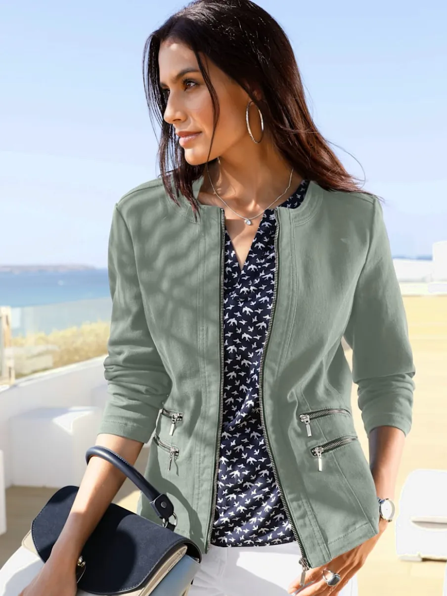 Blazers robustes avec col rond et glissières fantaisie