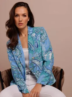 Blazers 100% soie à motif floral avec col à revers
