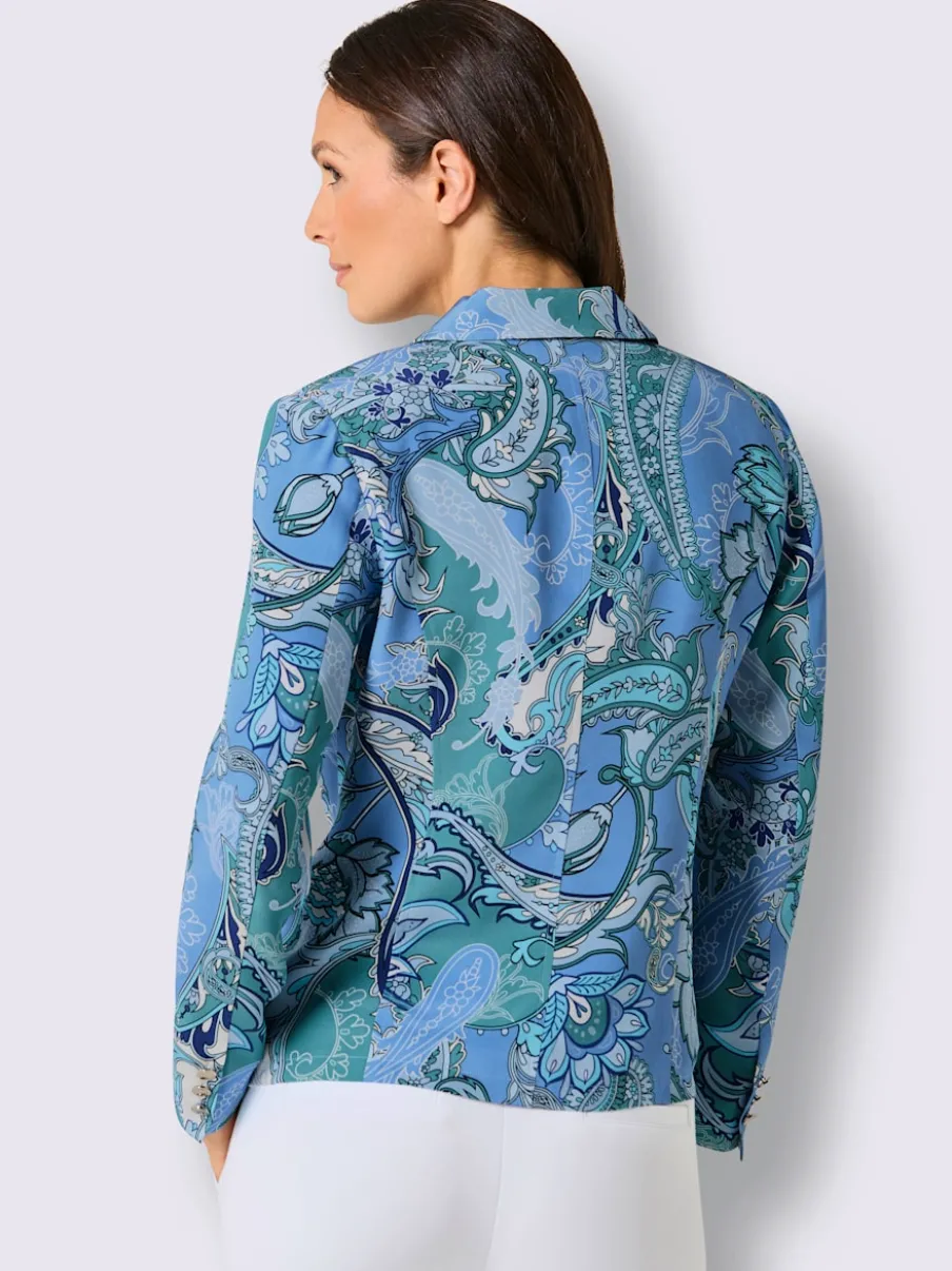 Blazers 100% soie à motif floral avec col à revers
