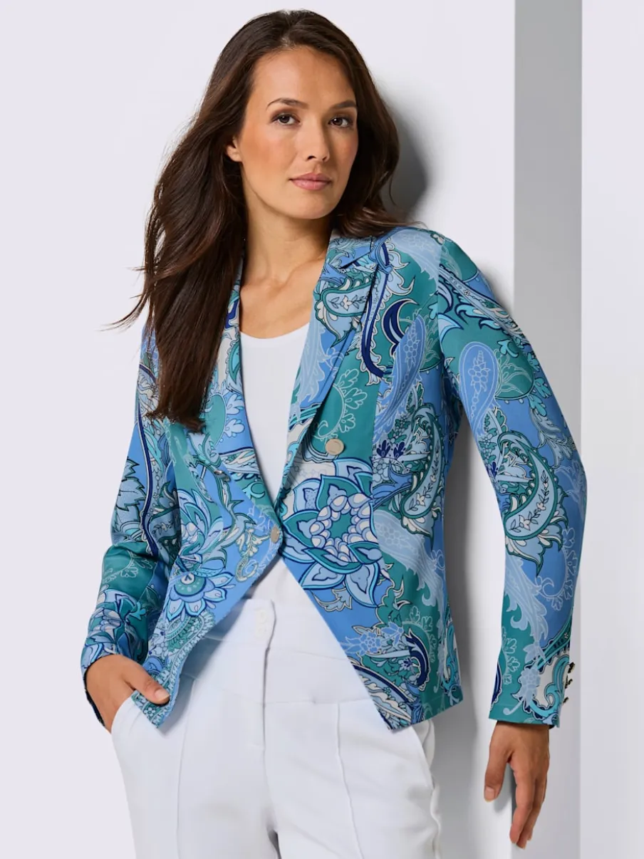 Blazers 100% soie à motif floral avec col à revers