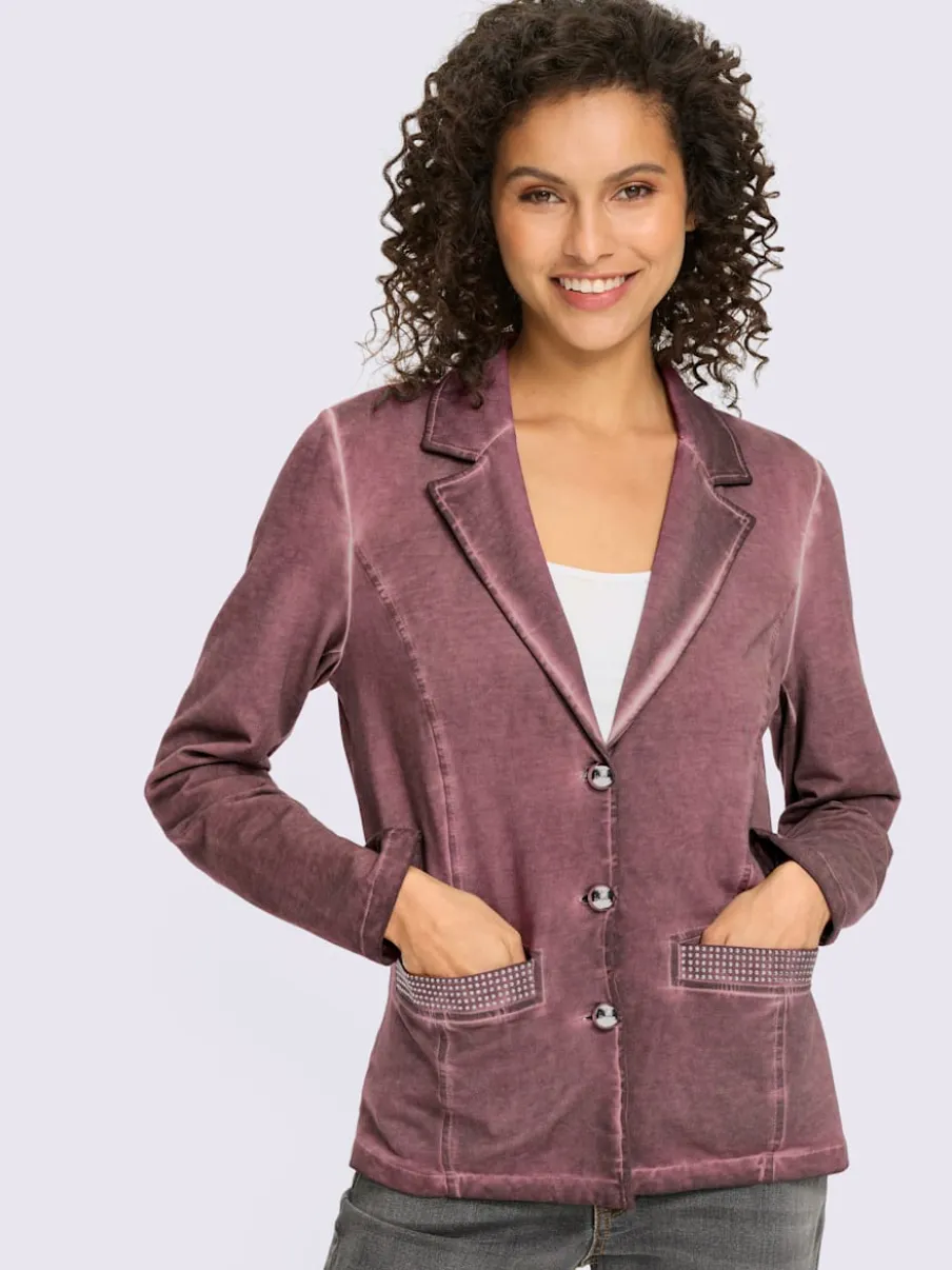 Blazer sweat à l'effet délavé avec poches décoratives