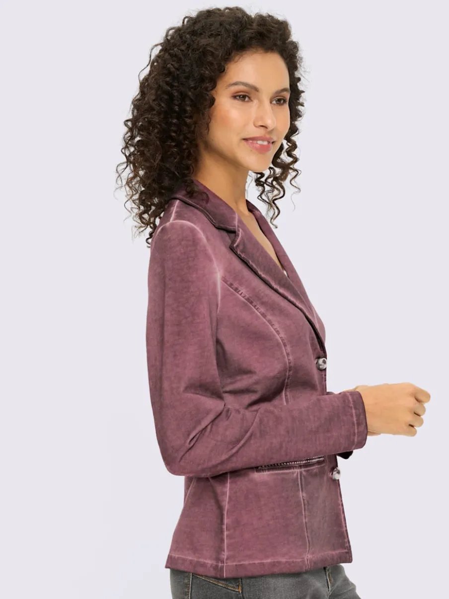 Blazer sweat à l'effet délavé avec poches décoratives