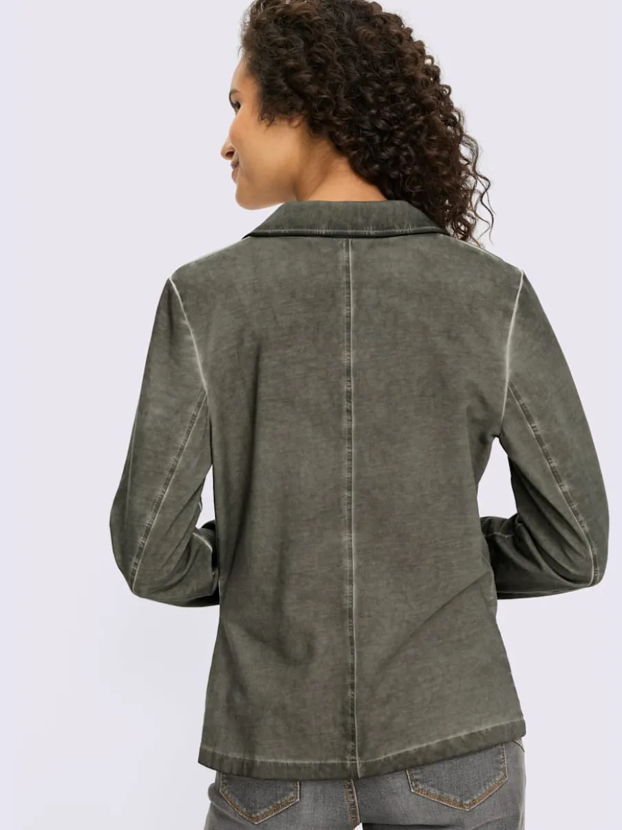 Blazer sweat à l'effet délavé avec poches décoratives