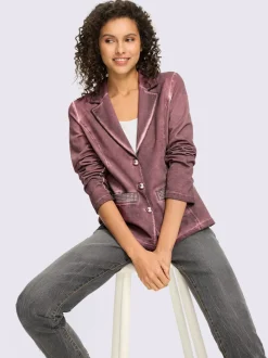 Blazer sweat à l'effet délavé avec poches décoratives