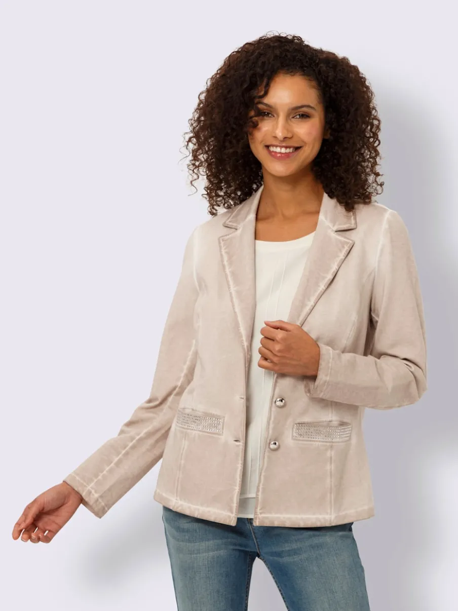 Blazer sweat à l'effet délavé avec poches décoratives
