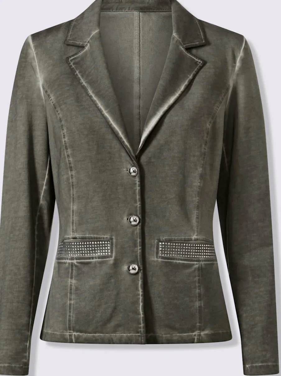 Blazer sweat à l'effet délavé avec poches décoratives