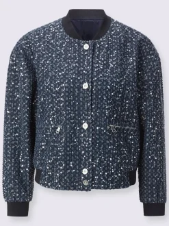 Blouson ample avec paillettes et empiècements brillants