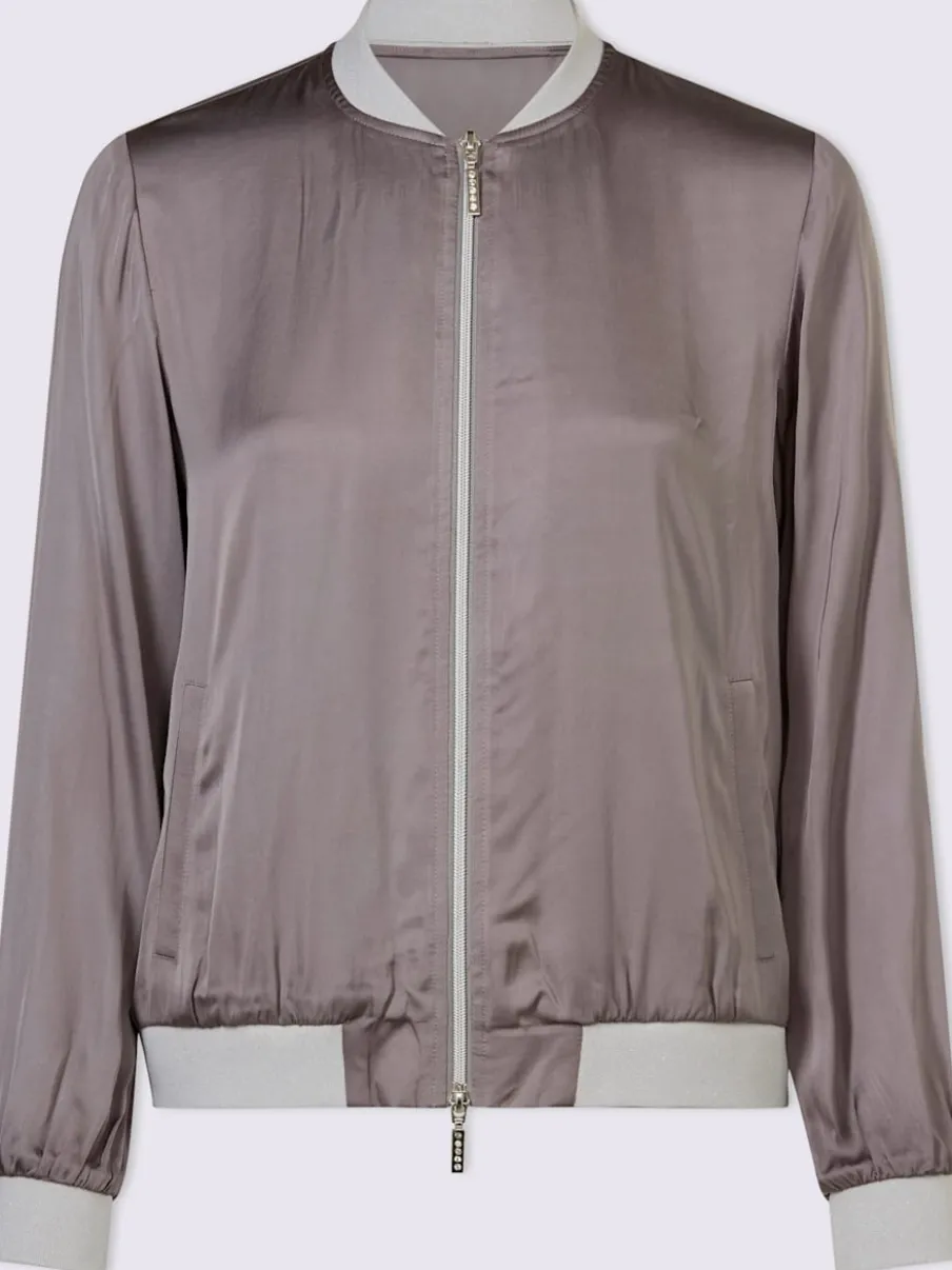 Blouson chemisier satin viscose avec poches latérales