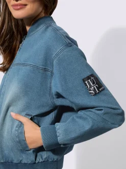 Blousons à manches longues en denim avec poches raglan