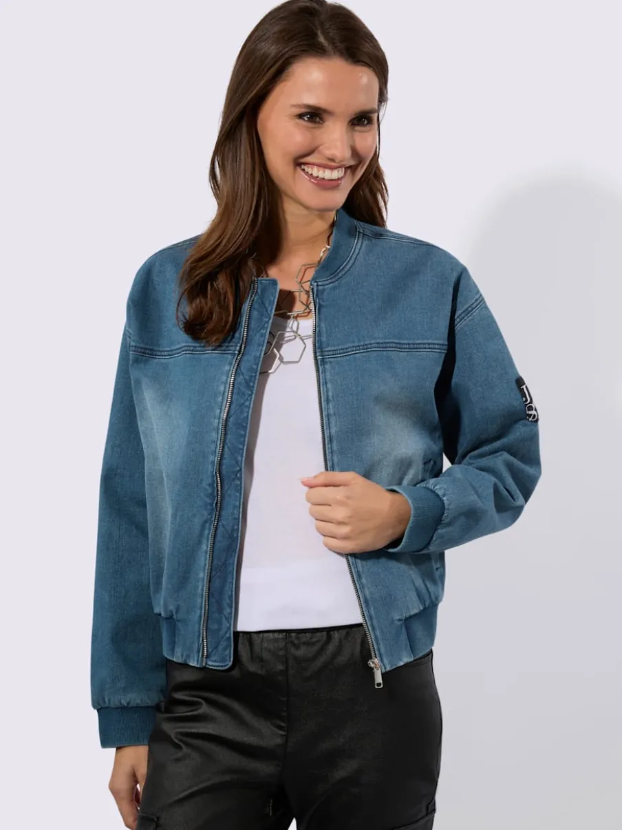 Blousons à manches longues en denim avec poches raglan