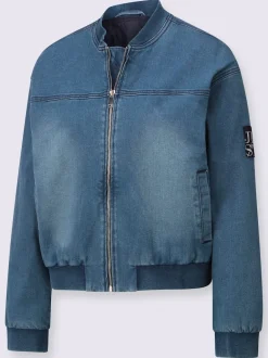 Blousons à manches longues en denim avec poches raglan