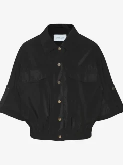 Blouson veste d'été légère avec col à revers et patte de boutonnage pression devant