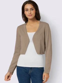 Boléro court en coton avec manches longues et finition soignée