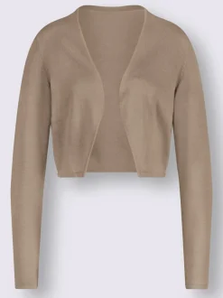 Boléro court en coton avec manches longues et finition soignée