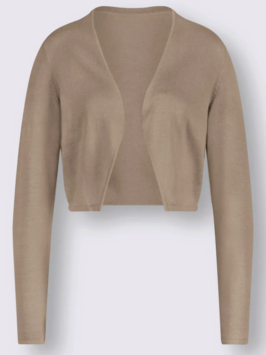 Boléro court en coton avec manches longues et finition soignée