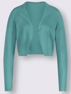 Boléro court en coton avec manches longues et finition soignée