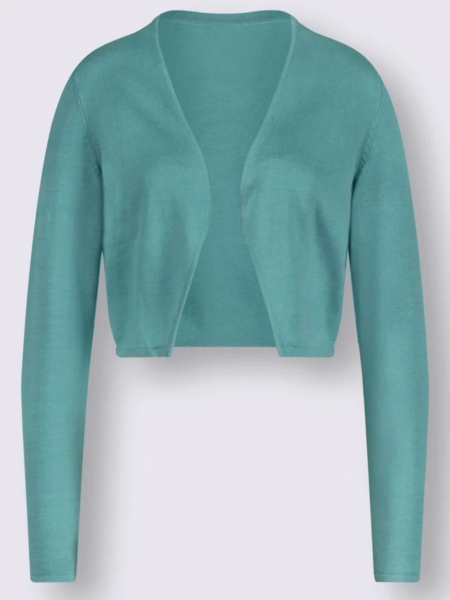 Boléro court en coton avec manches longues et finition soignée