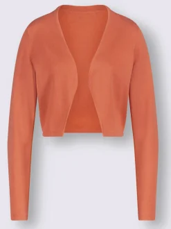 Boléro court en coton avec manches longues et finition soignée