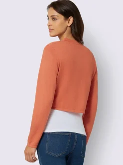 Boléro court en coton avec manches longues et finition soignée