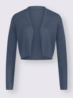 Boléro court en coton avec manches longues et finition soignée