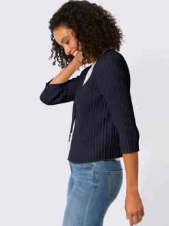 Boléro en tricot avec encolure en V et manches 3/4