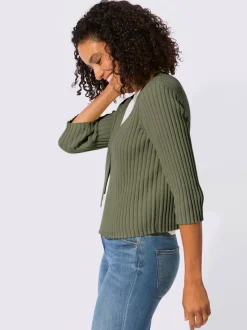 Boléro en tricot avec encolure en V et manches 3/4