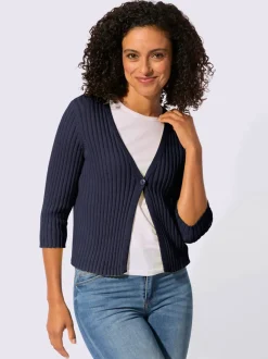 Boléro en tricot avec encolure en V et manches 3/4