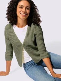 Boléro en tricot avec encolure en V et manches 3/4
