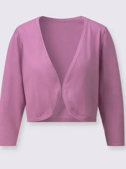 Boléro en viscose avec col V et manches 3/4