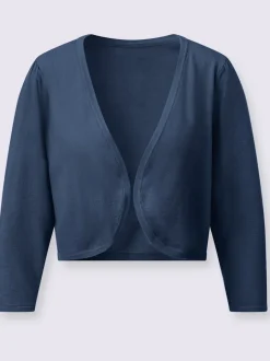 Boléro en viscose avec col V et manches 3/4