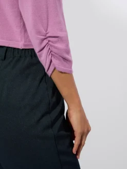 Boléro en viscose avec col V et manches 3/4