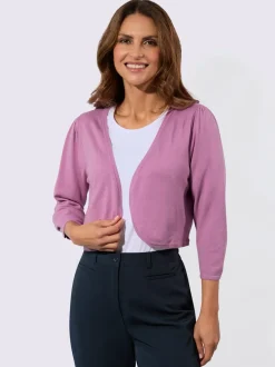 Boléro en viscose avec col V et manches 3/4