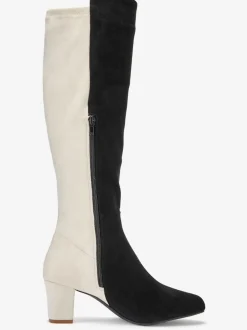 Bottes avec tige longe effet bicolore