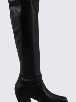 Bottes mélange de cuir et synthétique