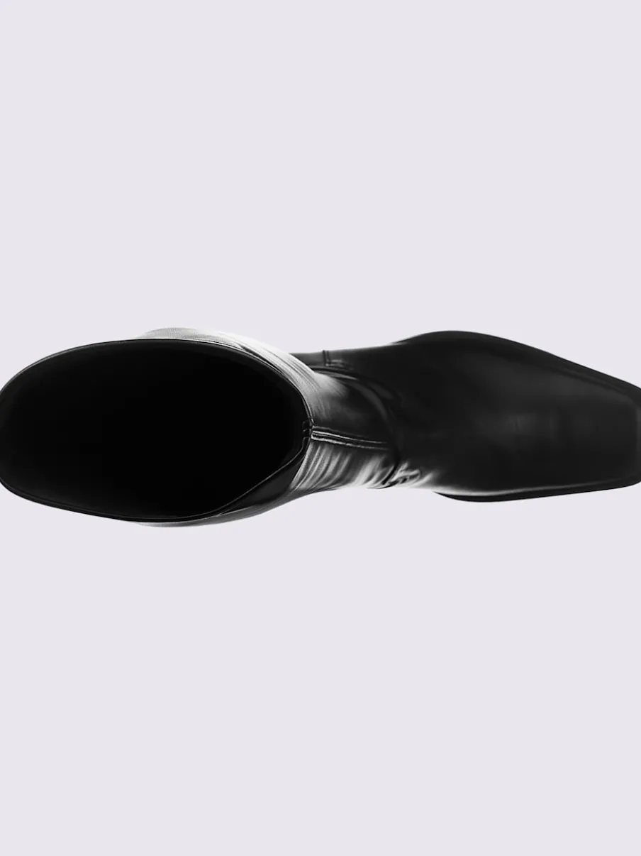 Bottes mélange de cuir et synthétique