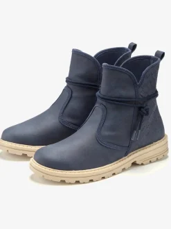Bottines avec liens à nouer raffinés et motif structuré tendance