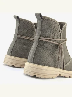 Bottines avec liens à nouer raffinés et motif structuré tendance