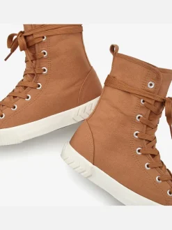 Bottines chaussures en textile, chaussures en tissu avec laçage tendance