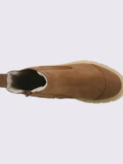Bottines cuir velours de vache.