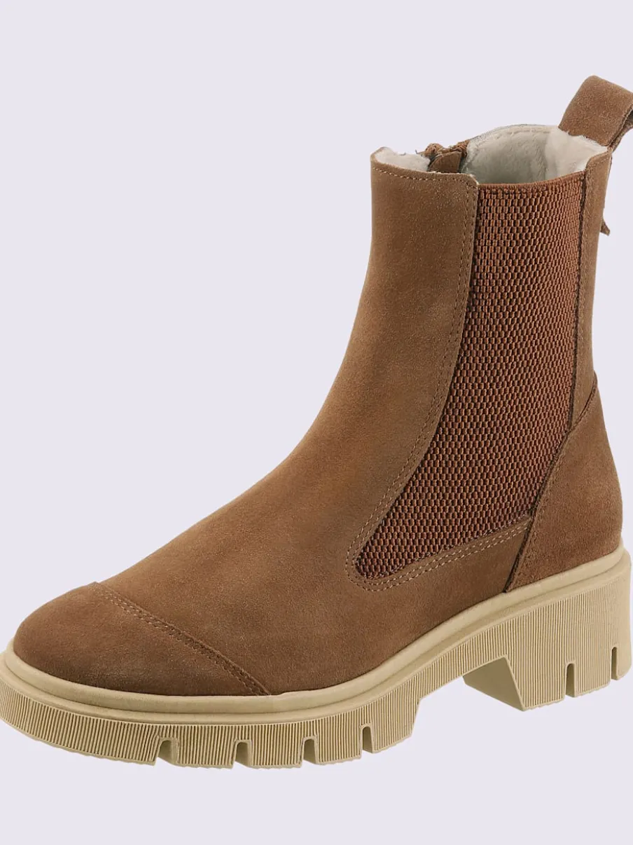 Bottines cuir velours de vache.