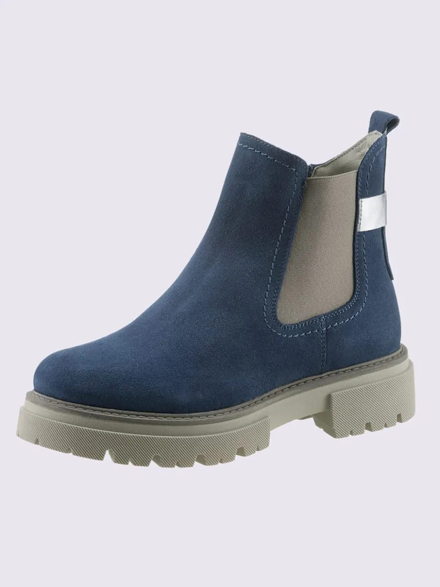 Bottines cuir velours de vache.