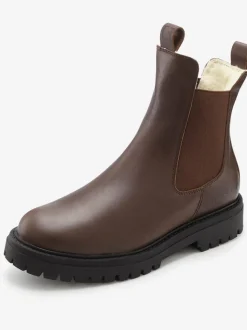 Bottines d'hiver en cuir de qualité avec doublure chaude toute douce