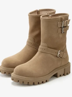 Bottines en cuir velours de qualité avec semelle profilée tendance