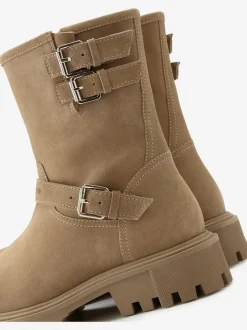 Bottines en cuir velours de qualité avec semelle profilée tendance