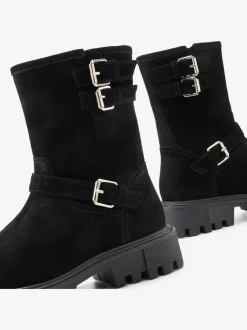 Bottines en cuir velours de qualité avec semelle profilée tendance