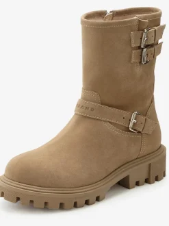 Bottines en cuir velours de qualité avec semelle profilée tendance